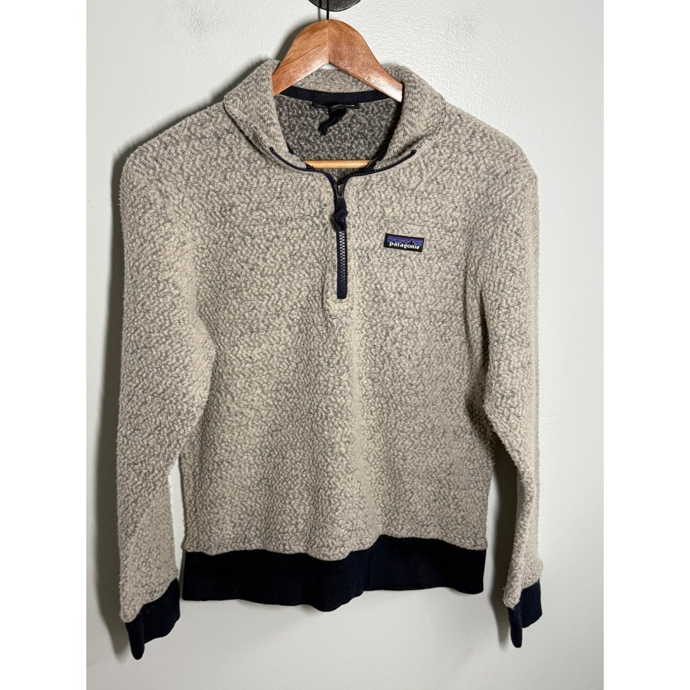 Patagonia Better Sweater 1/4 Zip Pullover Oatmeal Heather Wool Blend Small